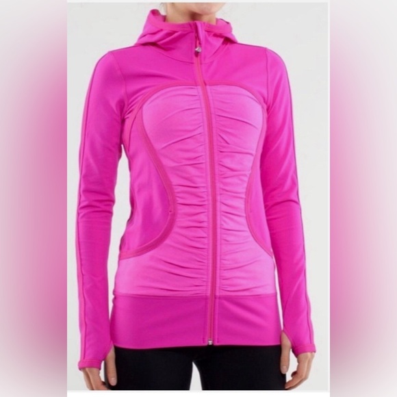 lululemon athletica Jackets & Blazers - Lululemon Pure Balance Jacket  4 Paris Pink Hooded Stretch Running Gym! EUC!